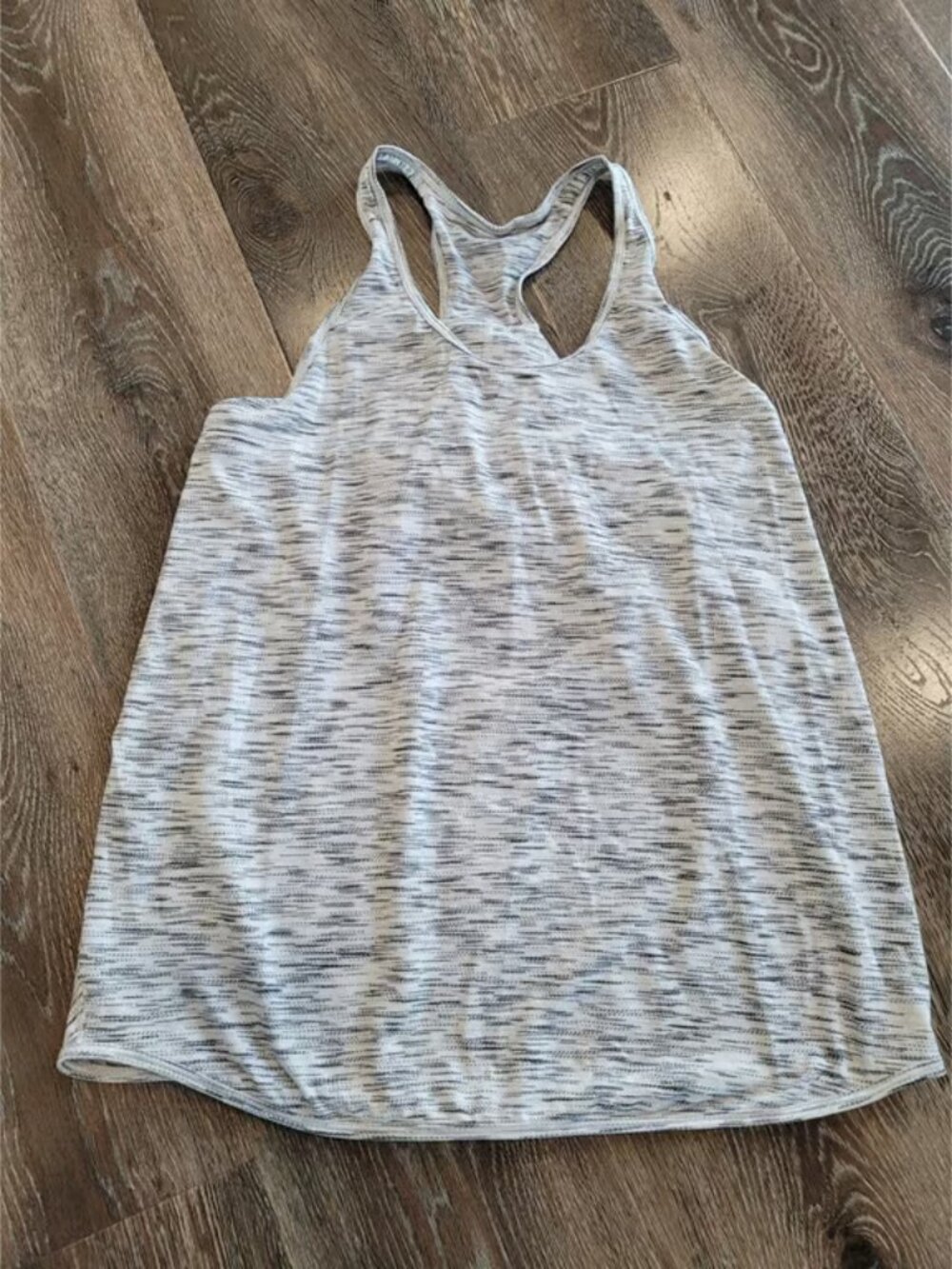 omen's Heather Gray Essential Tank Top Pleated #6
